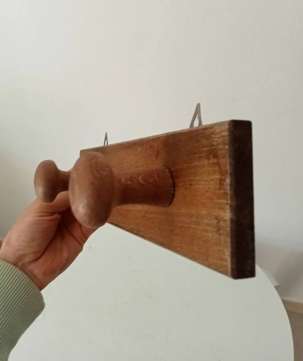 Porte manteau mural vintage en bois