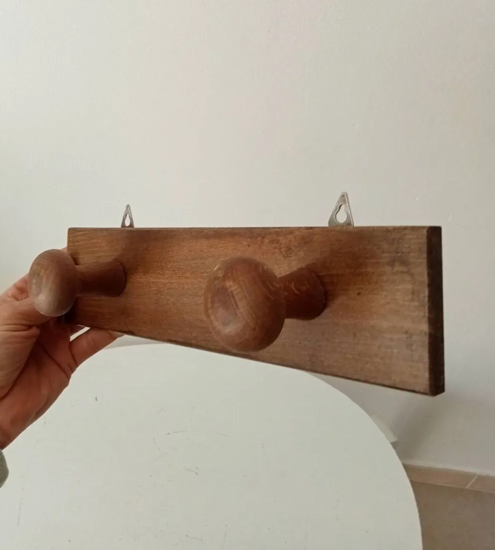 Porte manteau mural vintage en bois