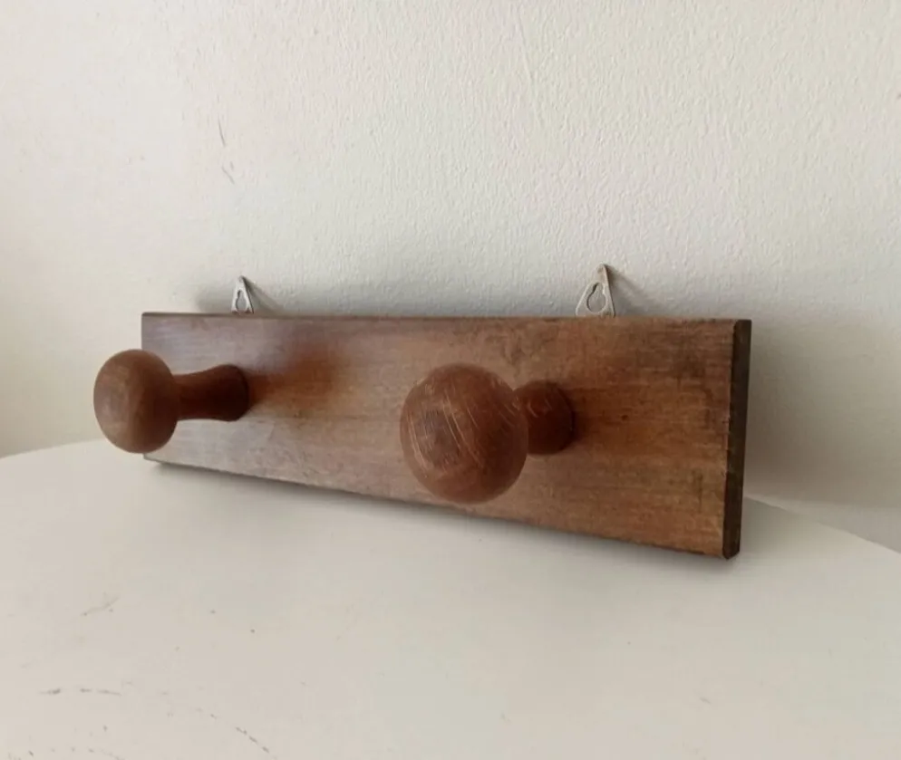 Porte manteau mural vintage en bois