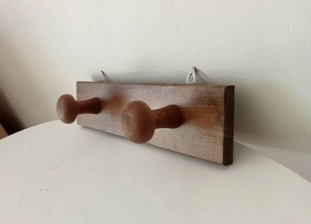 Porte manteau mural vintage en bois