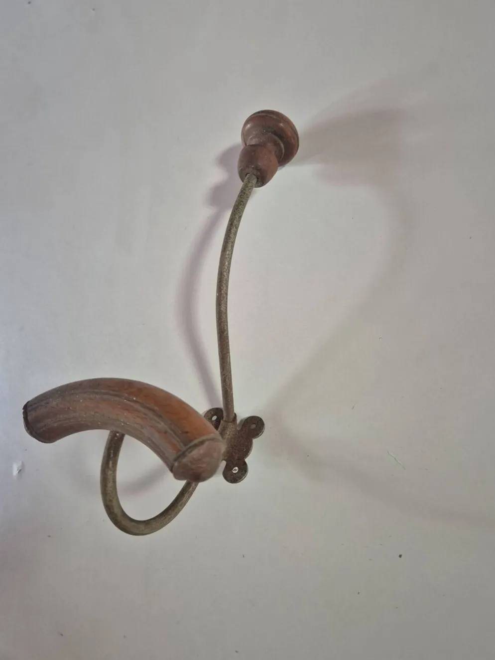 Porte-manteau patère murale vintage années 60 Bois et metal