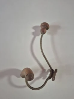 Porte-manteau patère murale vintage années 60 Bois et metal