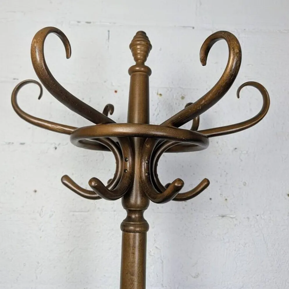 Porte-manteau perroquet bistrot en bois courbé