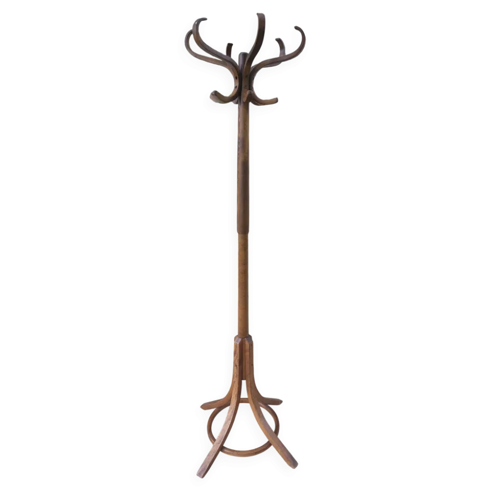 Portemanteau perroquet bois massif, style baumann