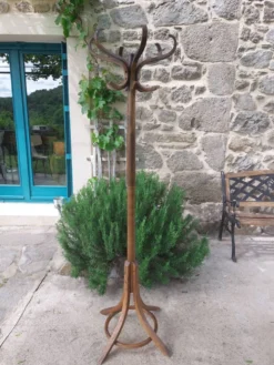 Portemanteau perroquet bois massif, style baumann
