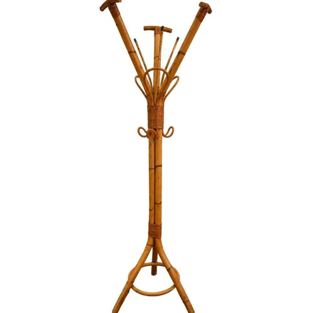 Porte-manteau Perroquet en Bambou et Rotin
