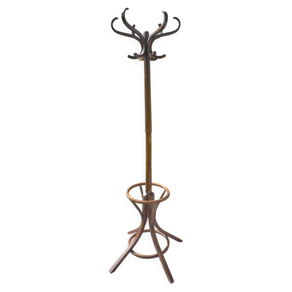 portemanteau perroquet, en bois de teinte foncée