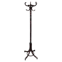 Portemanteau perroquet en bois massif, décor floral peint