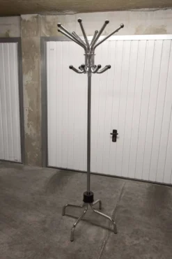 Porte manteau 1960 perroquet 16 patères industriel métal chromé rotatif