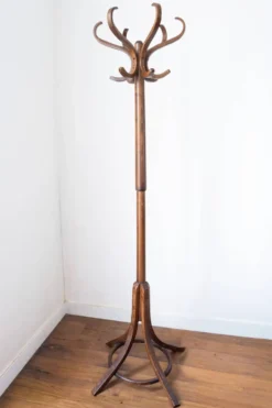 Porte manteau perroquet pivotant Baumann, bois foncé.