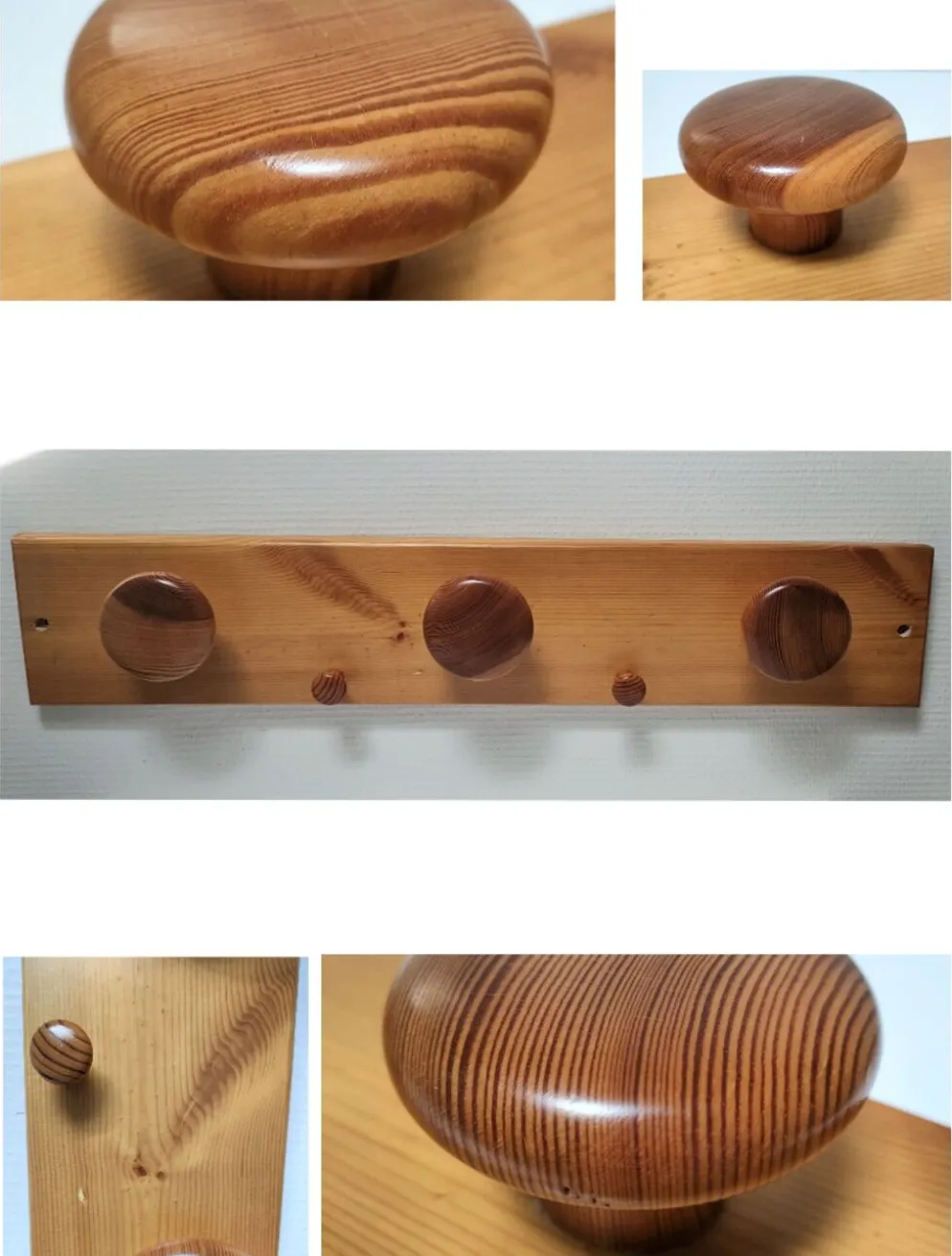 Portemanteau pin massif design années 80-90