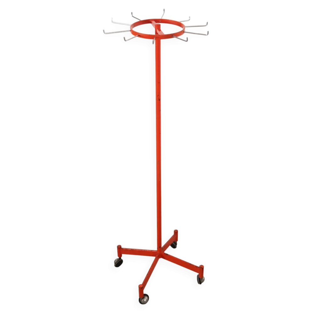 Porte-manteau pivotant sur roulettes, design danois, années 1970, fabriqué au Danemark