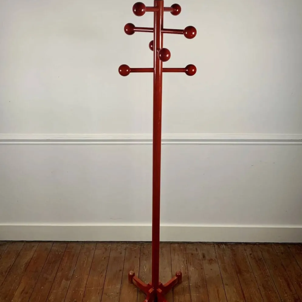 Porte manteau postmoderne rouge, Italie, 1980s