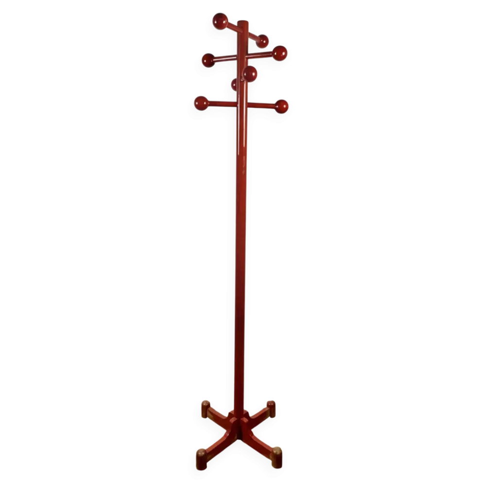 Porte manteau postmoderne rouge, Italie, 1980s