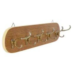 Porte-manteau Rockabilly vintage, design des années 1950, placage en bois, doré