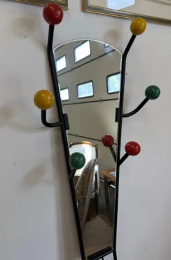 Porte-manteau Roger Féraud avec miroir – années 50/60