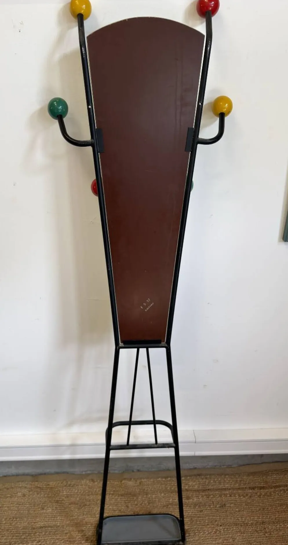 Porte-manteau Roger Féraud avec miroir – années 50/60