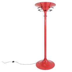 Porte-manteau rouge vif - lampadaire par BBPR pour Kartell, années 1970