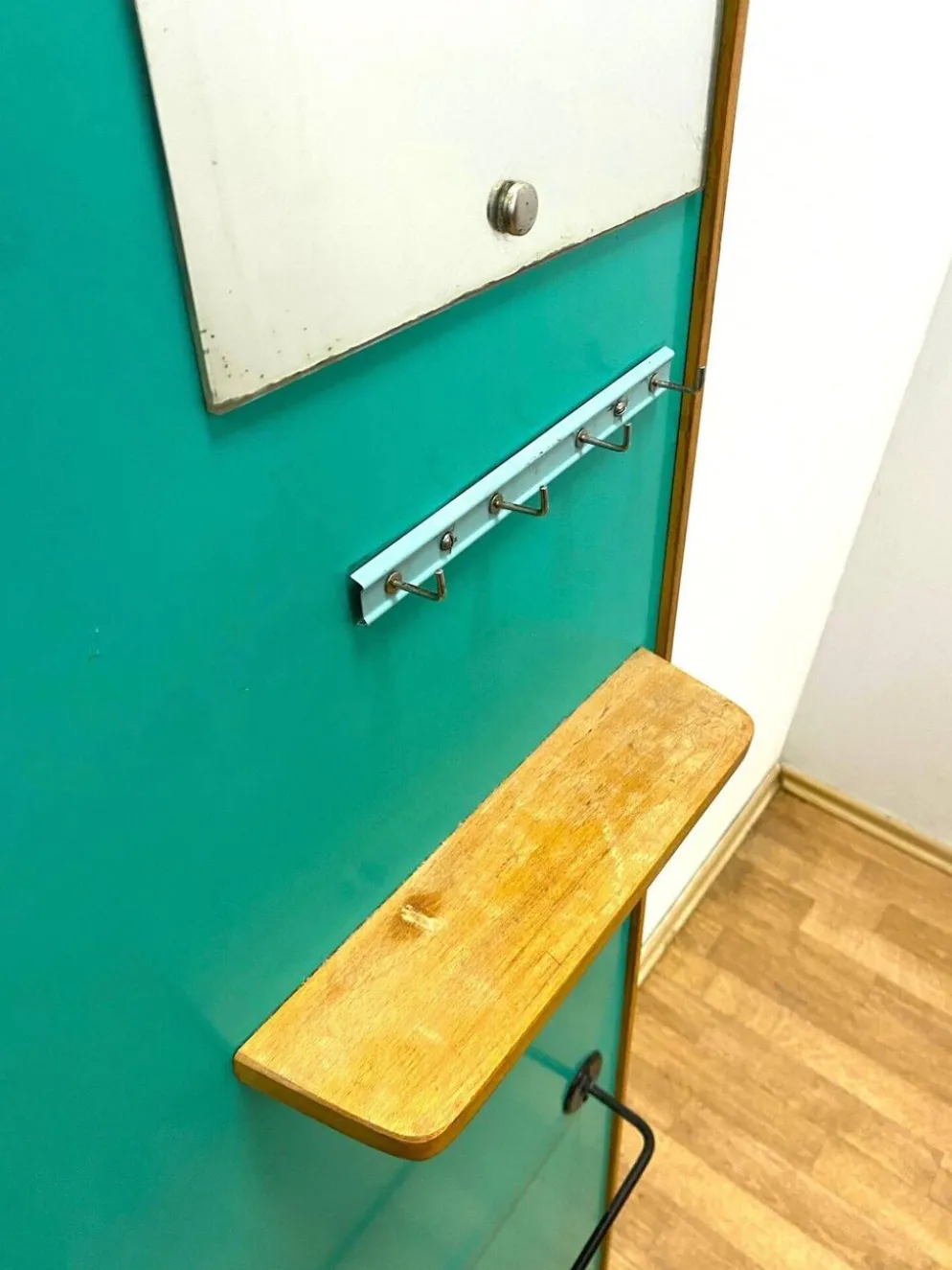 Porte-manteau rétro avec miroir, années 1960, Tchécoslovaquie