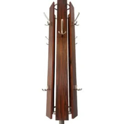 Porte-manteau scandinave en palissandre et aluminium, design milieu du siècle - années 1960