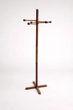 Porte-manteau sculptural en bois – design moderniste années 60