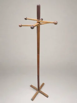 Porte-manteau sculptural en bois – design moderniste années 60