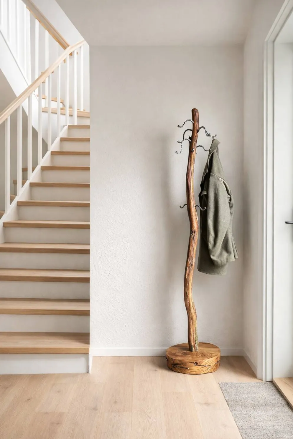 Porte-manteau sculptural - Porte-manteau en bois de chêne