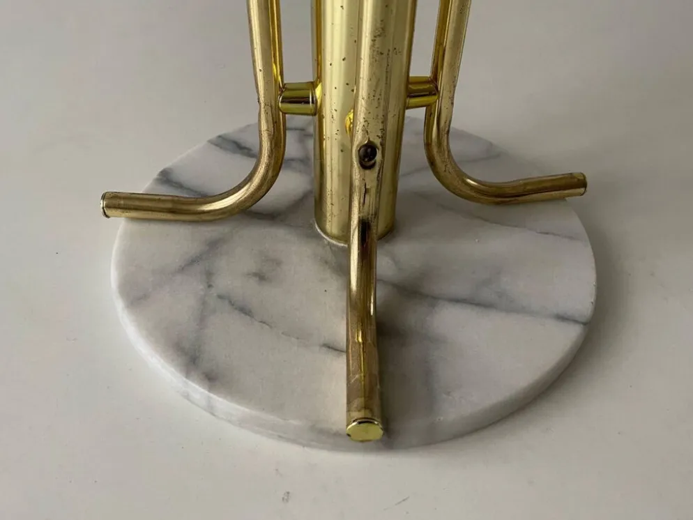 Porte-manteau sur pied en plexiglas avec base en marbre, années 1960, Allemagne