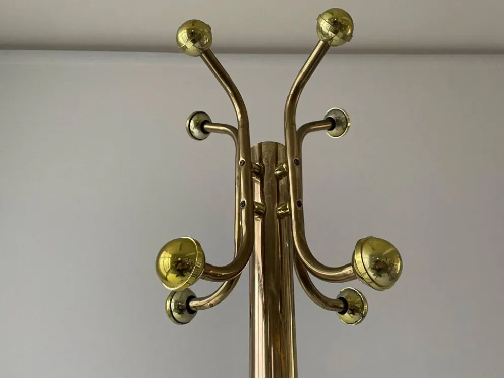 Porte-manteau sur pied en plexiglas avec base en marbre, années 1960, Allemagne