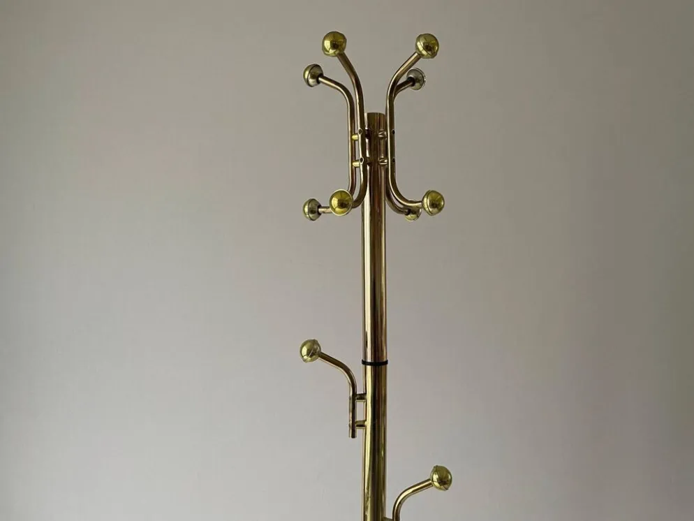 Porte-manteau sur pied en plexiglas avec base en marbre, années 1960, Allemagne