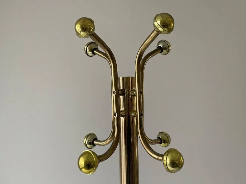 Porte-manteau sur pied en plexiglas avec base en marbre, années 1960, Allemagne