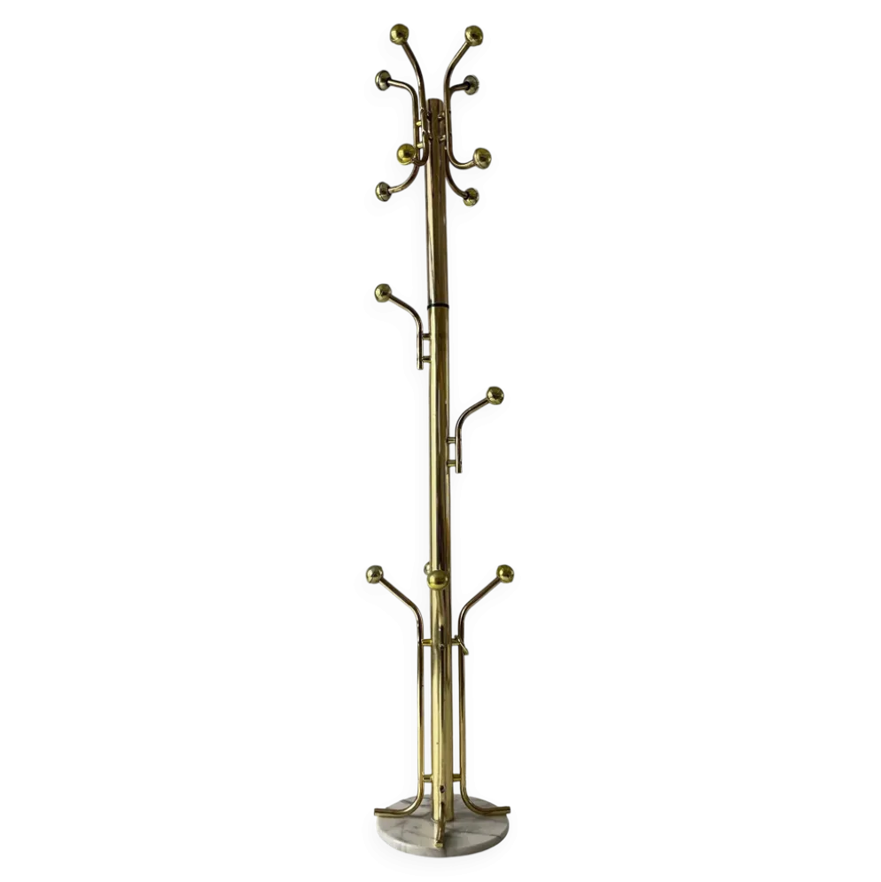 Porte-manteau sur pied en plexiglas avec base en marbre, années 1960, Allemagne