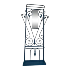 Porte-manteau vestiaire métal bleu années 50