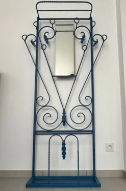 Porte-manteau vestiaire métal bleu années 50