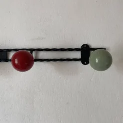 Portemanteau vintage boules en bois
