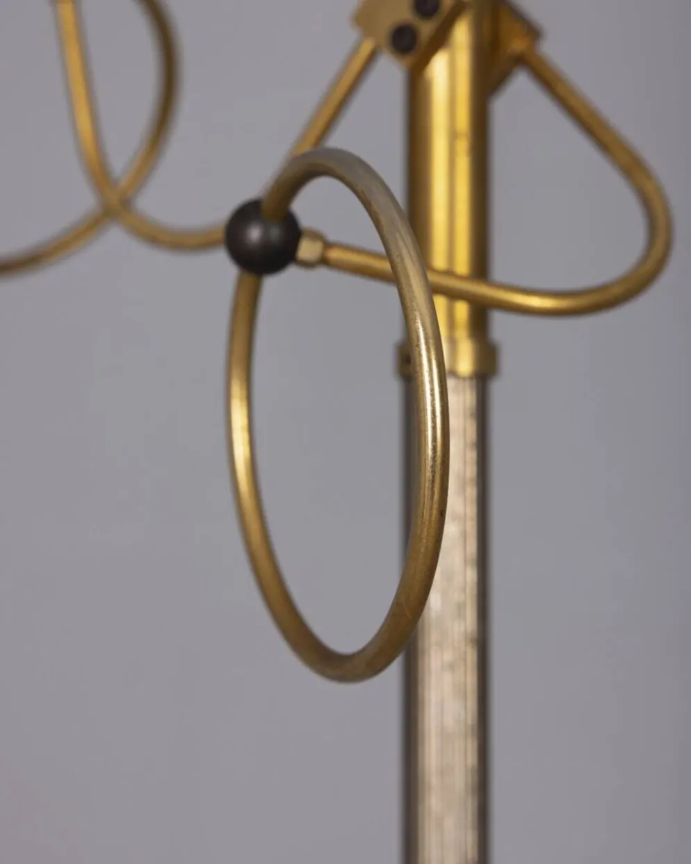Porte-manteau vintage des années 1960 en laiton doré, design italien