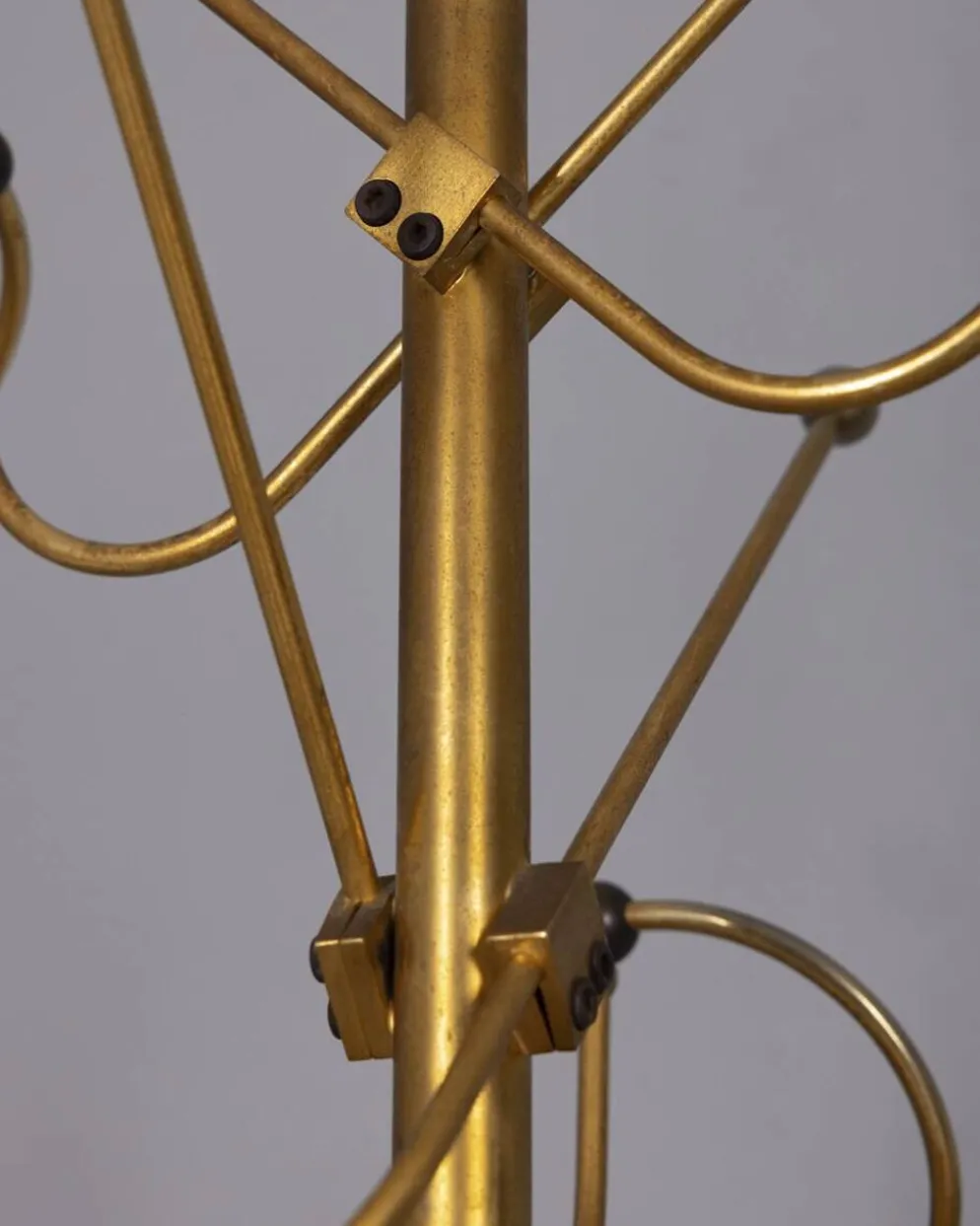 Porte-manteau vintage des années 1960 en laiton doré, design italien