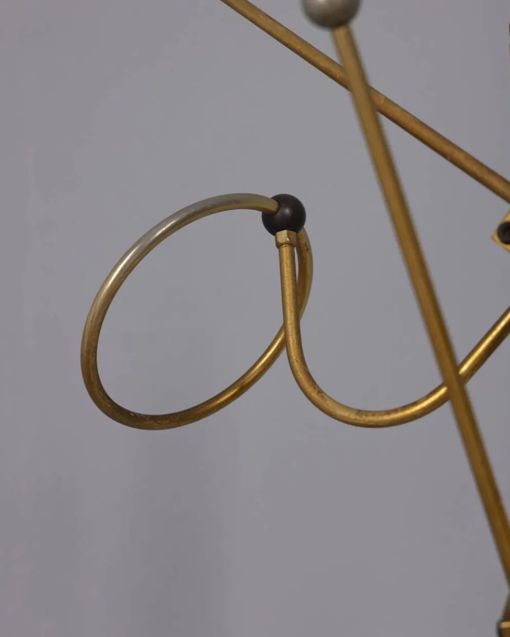 Porte-manteau vintage des années 1960 en laiton doré, design italien