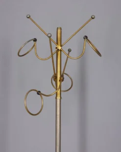 Porte-manteau vintage des années 1960 en laiton doré, design italien