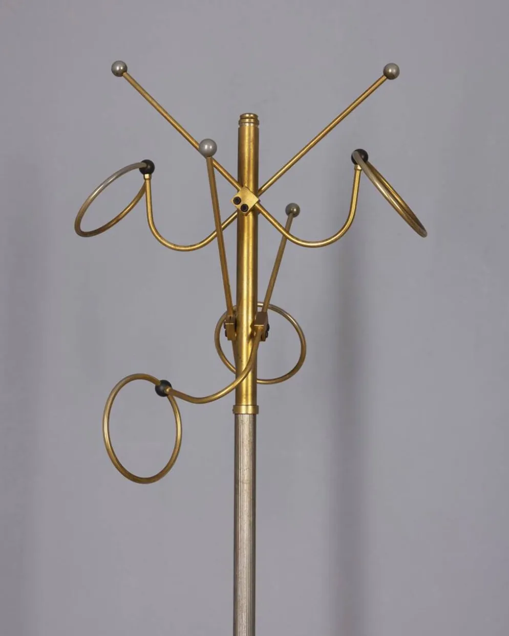 Porte-manteau vintage des années 1960 en laiton doré, design italien
