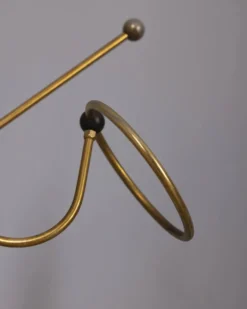 Porte-manteau vintage des années 1960 en laiton doré, design italien