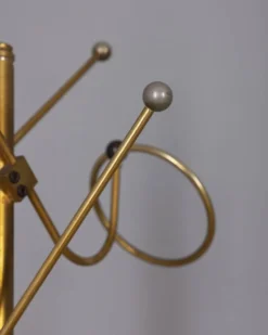 Porte-manteau vintage des années 1960 en laiton doré, design italien
