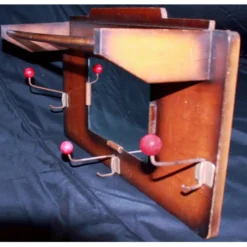 Porte-manteau vintage en acajou, 1950