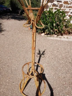 Porte manteau vintage en bambou et rotin