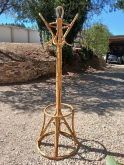 Porte manteau vintage en bambou et rotin