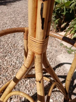 Porte manteau vintage en bambou et rotin