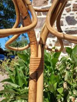 Porte manteau vintage en bambou et rotin