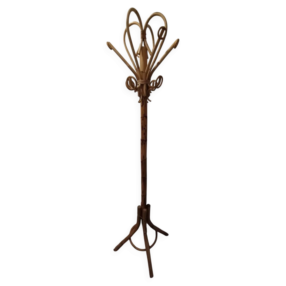 Porte manteau vintage en bambou style Franco Albini