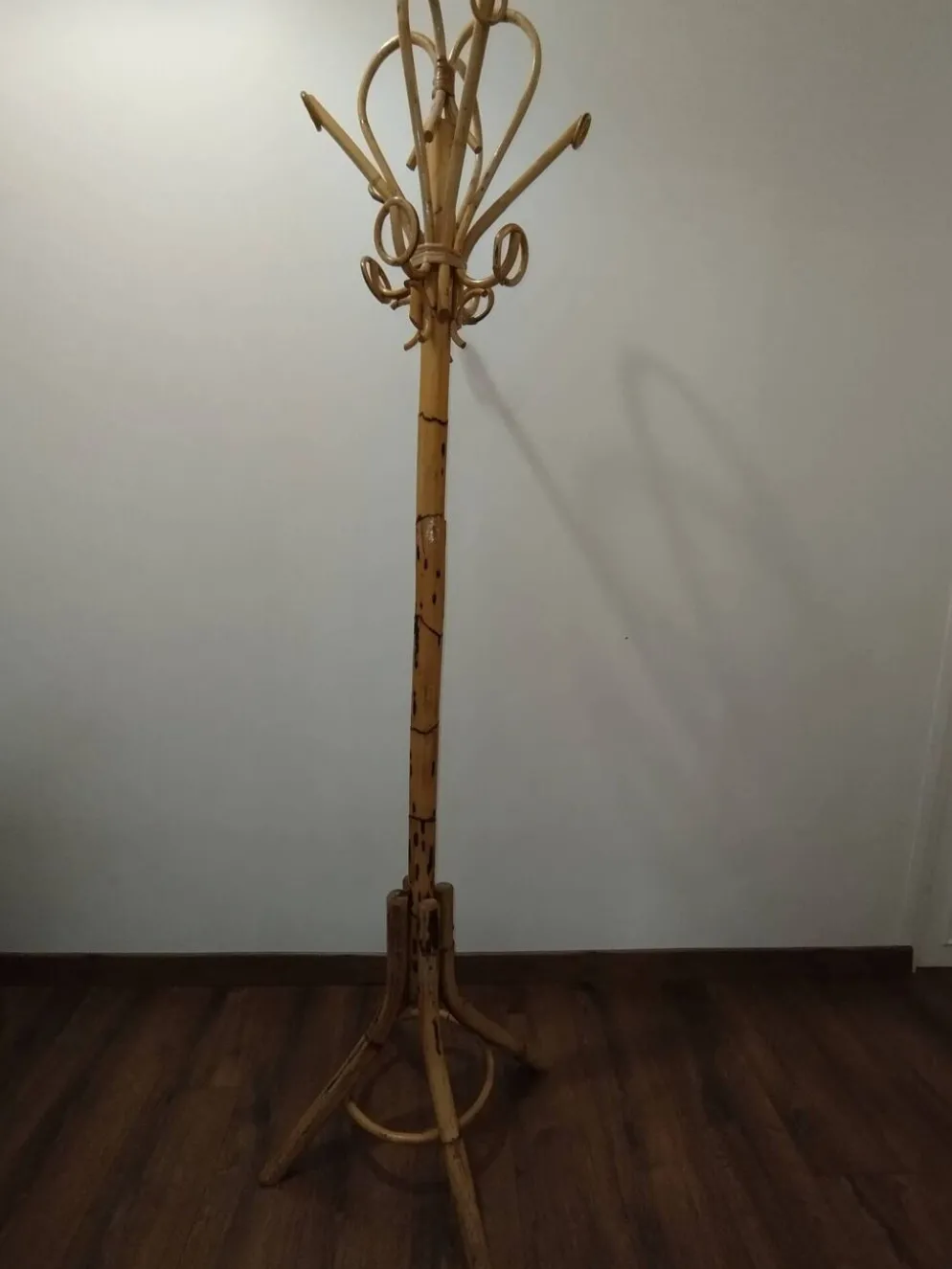 Porte manteau vintage en bambou style Franco Albini