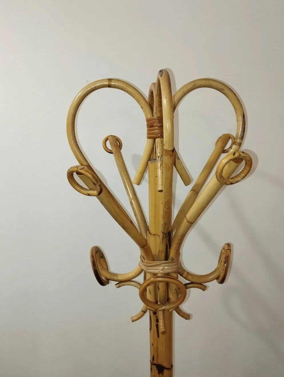 Porte manteau vintage en bambou style Franco Albini